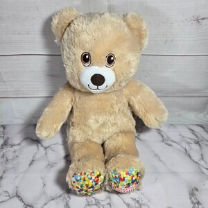 Build A Bear Workshop Tan Teddy Bear Plush Happy Birthday Feet Stuffed Animal